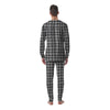 Black And White Tartan Print Pattern Men's Pajamas-grizzshop