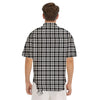 Black And White Tartan Print Pattern Men's Short Sleeve Shirts-grizzshop