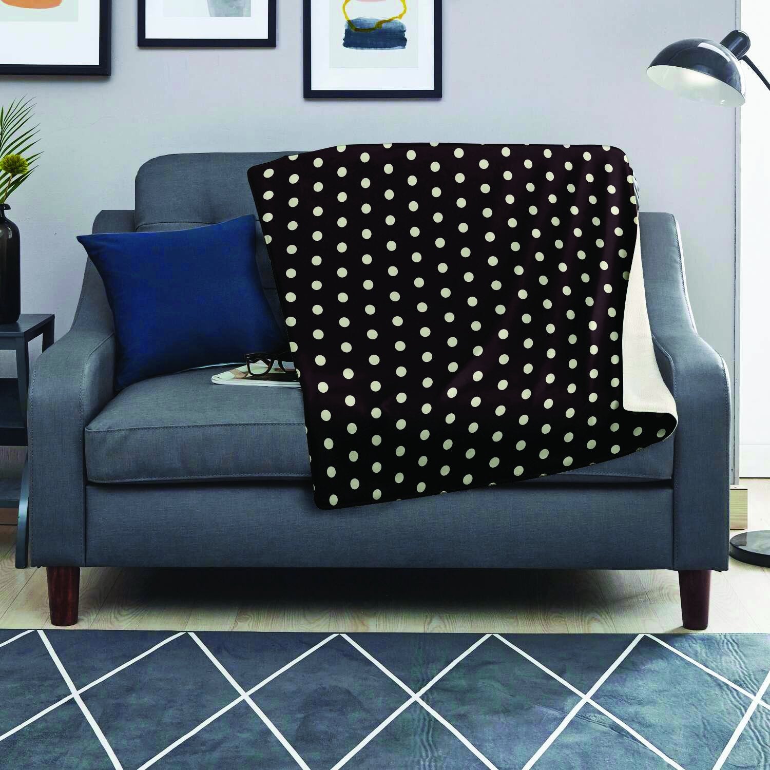 Black And White Tiniy Polka Dot Blanket-grizzshop