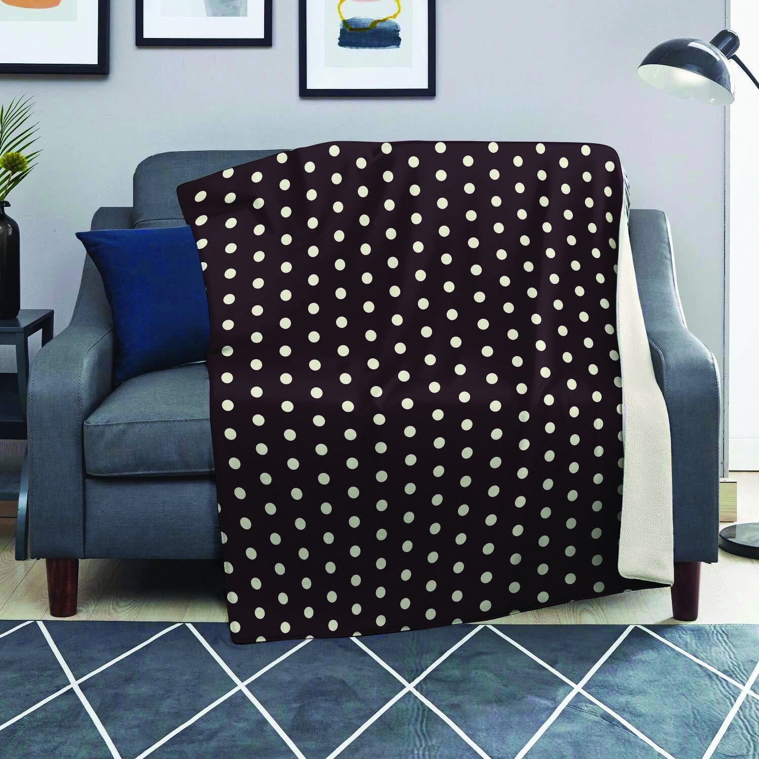 Black And White Tiniy Polka Dot Blanket-grizzshop