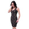 Black And White Tiniy Polka Dot Bodycon Dress-grizzshop