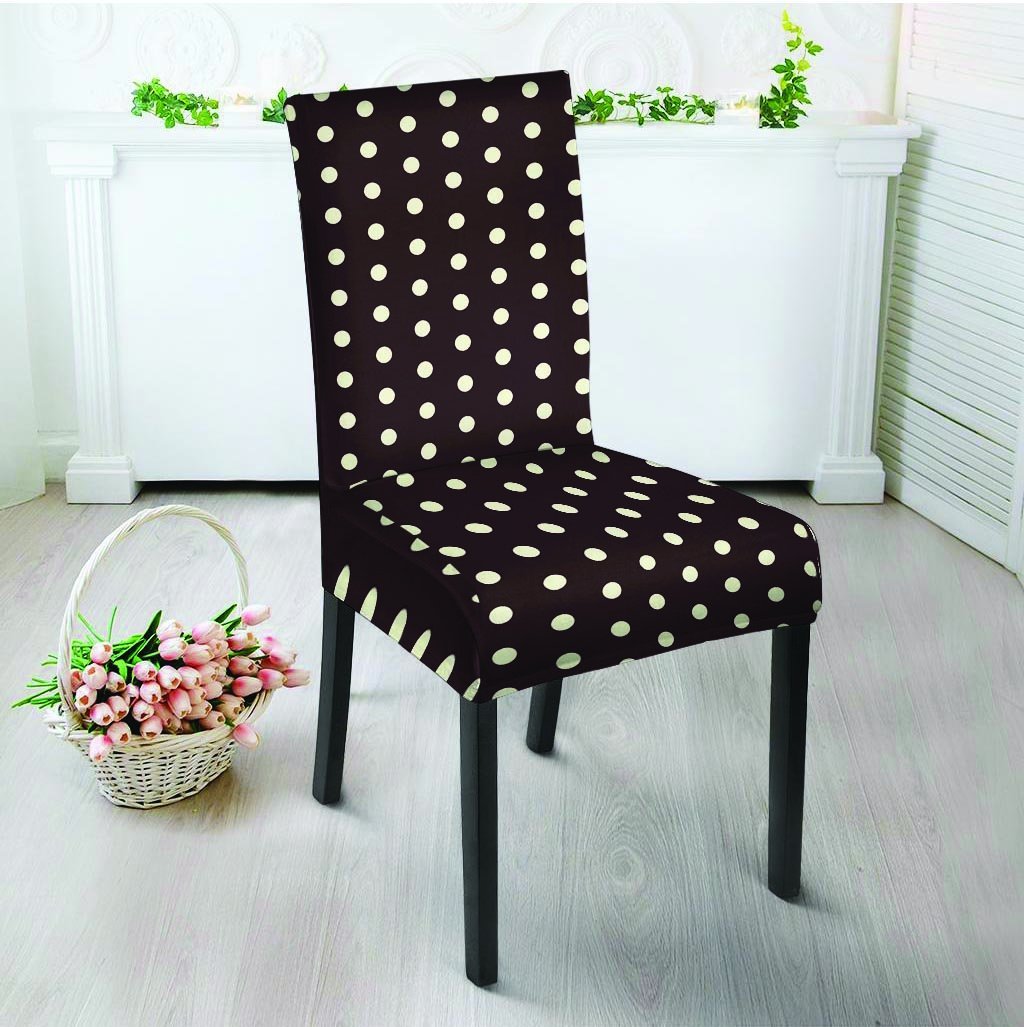 Black And White Tiniy Polka Dot Chair Cover-grizzshop