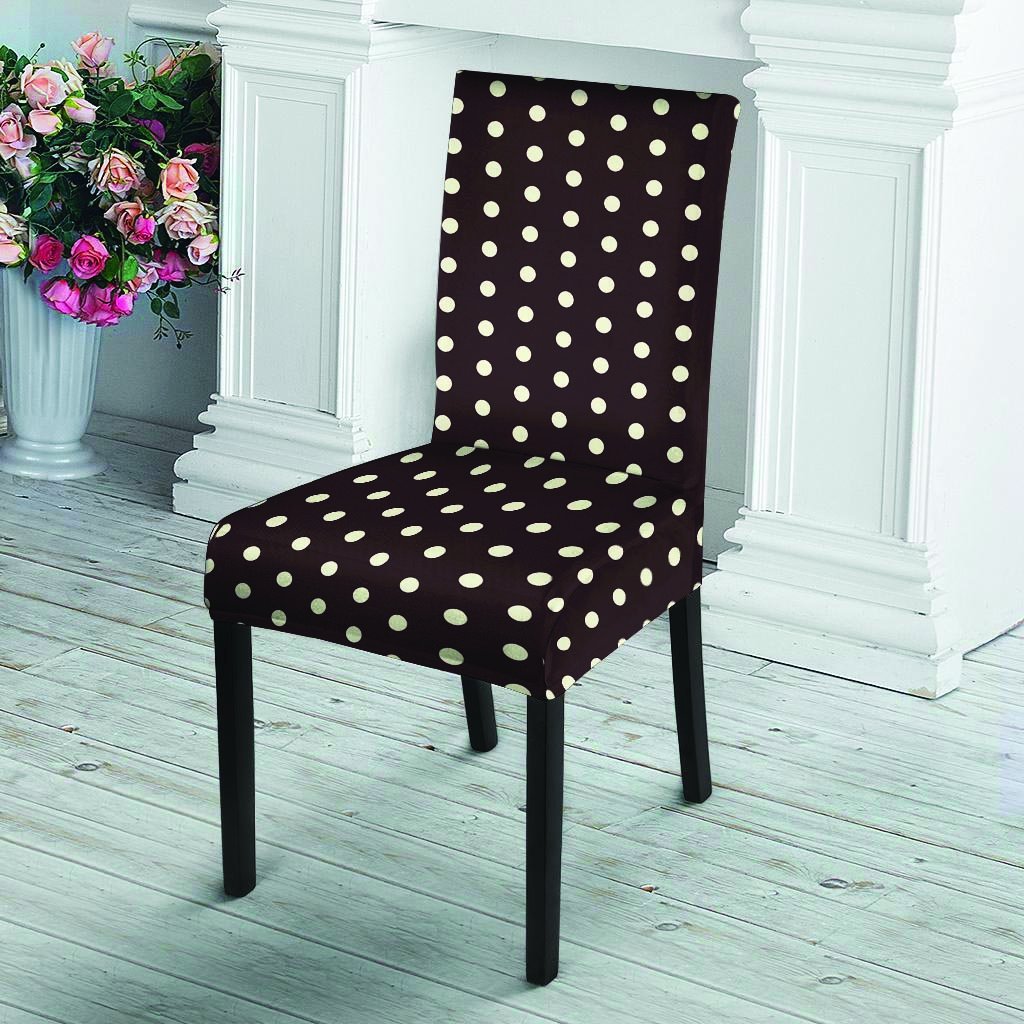 Black And White Tiniy Polka Dot Chair Cover-grizzshop