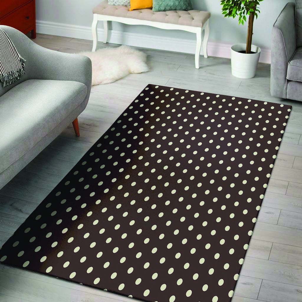 Black And White Tiniy Polka Dot Floor Mat-grizzshop