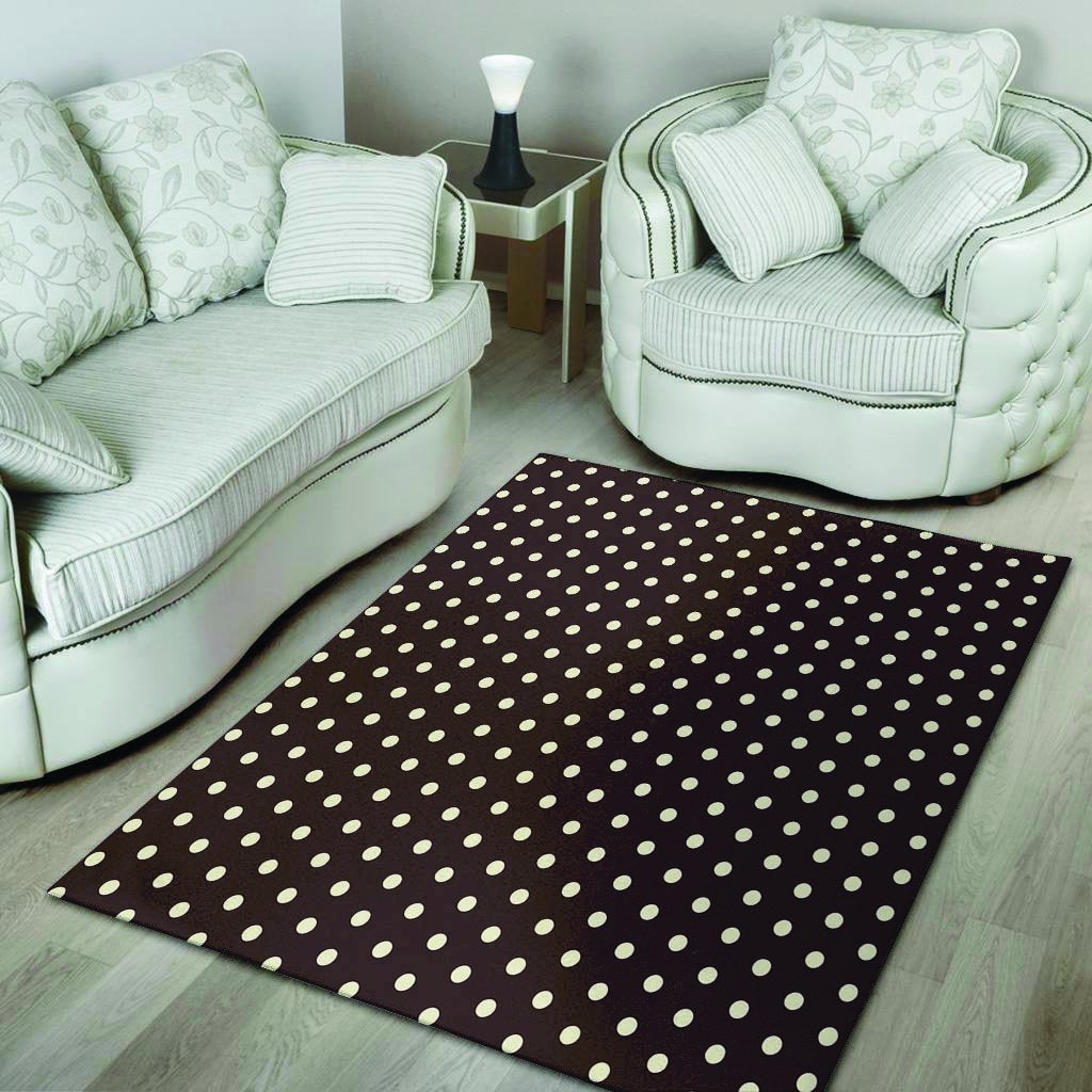 Black And White Tiniy Polka Dot Floor Mat-grizzshop