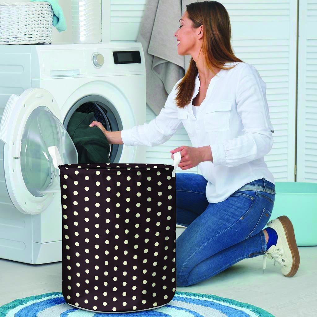 Black And White Tiniy Polka Dot Laundry Basket-grizzshop