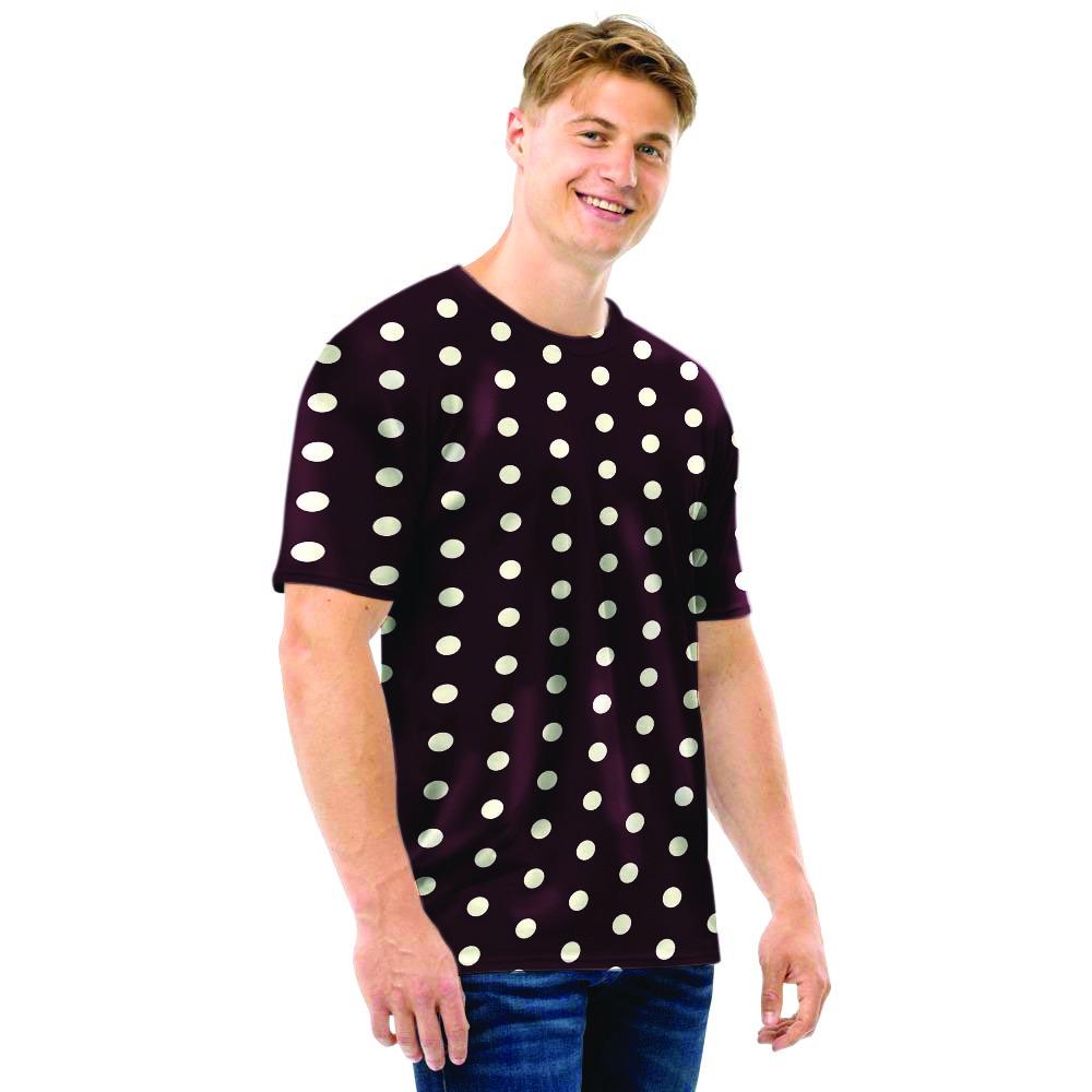 Black And White Tiniy Polka Dot Men T Shirt-grizzshop