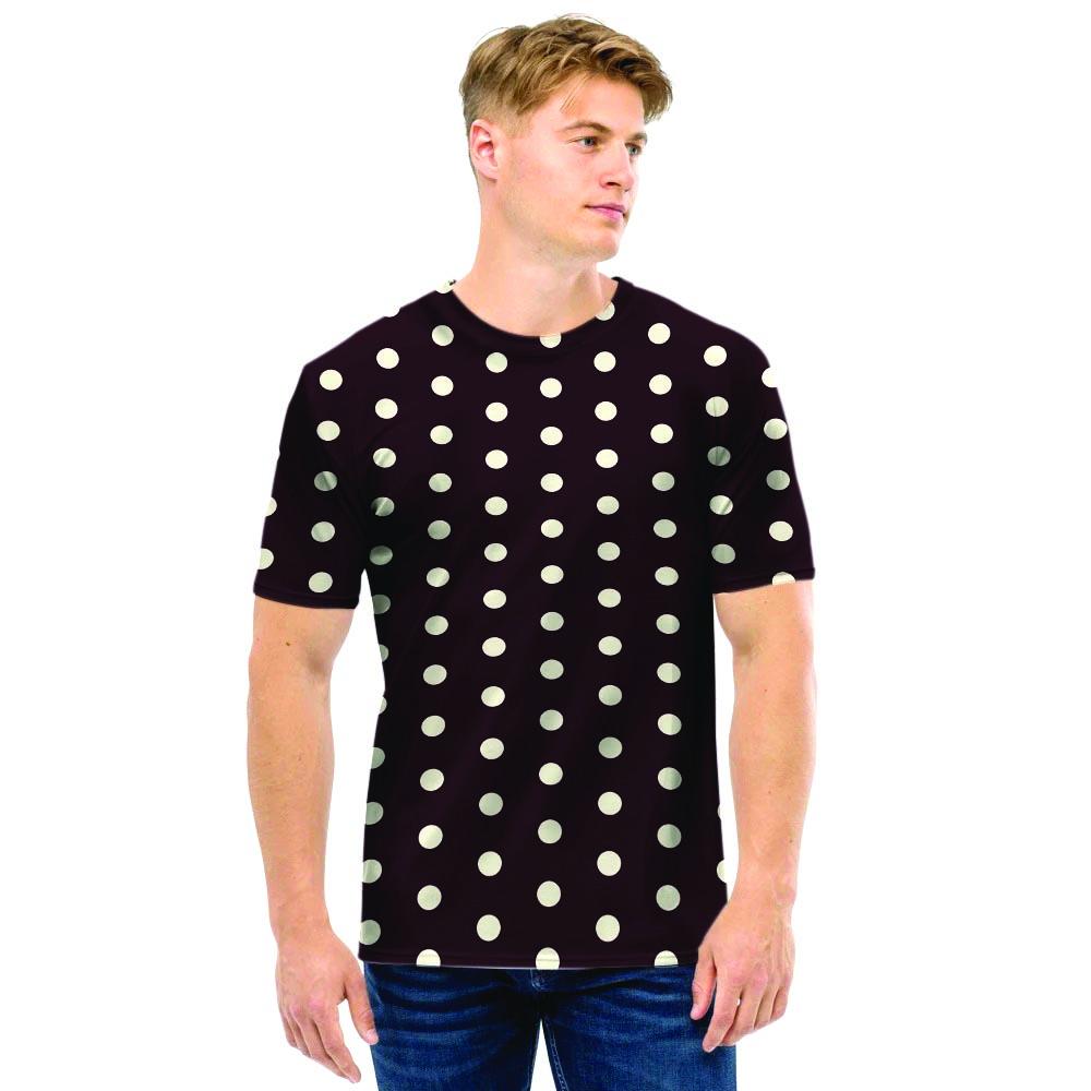 Black And White Tiniy Polka Dot Men T Shirt-grizzshop