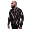 Black And White Tiniy Polka Dot Men's Bomber Jacket-grizzshop