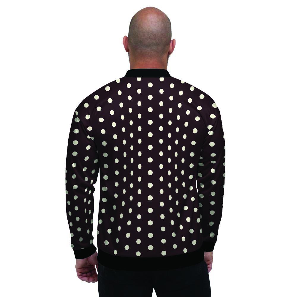 Black And White Tiniy Polka Dot Men's Bomber Jacket-grizzshop