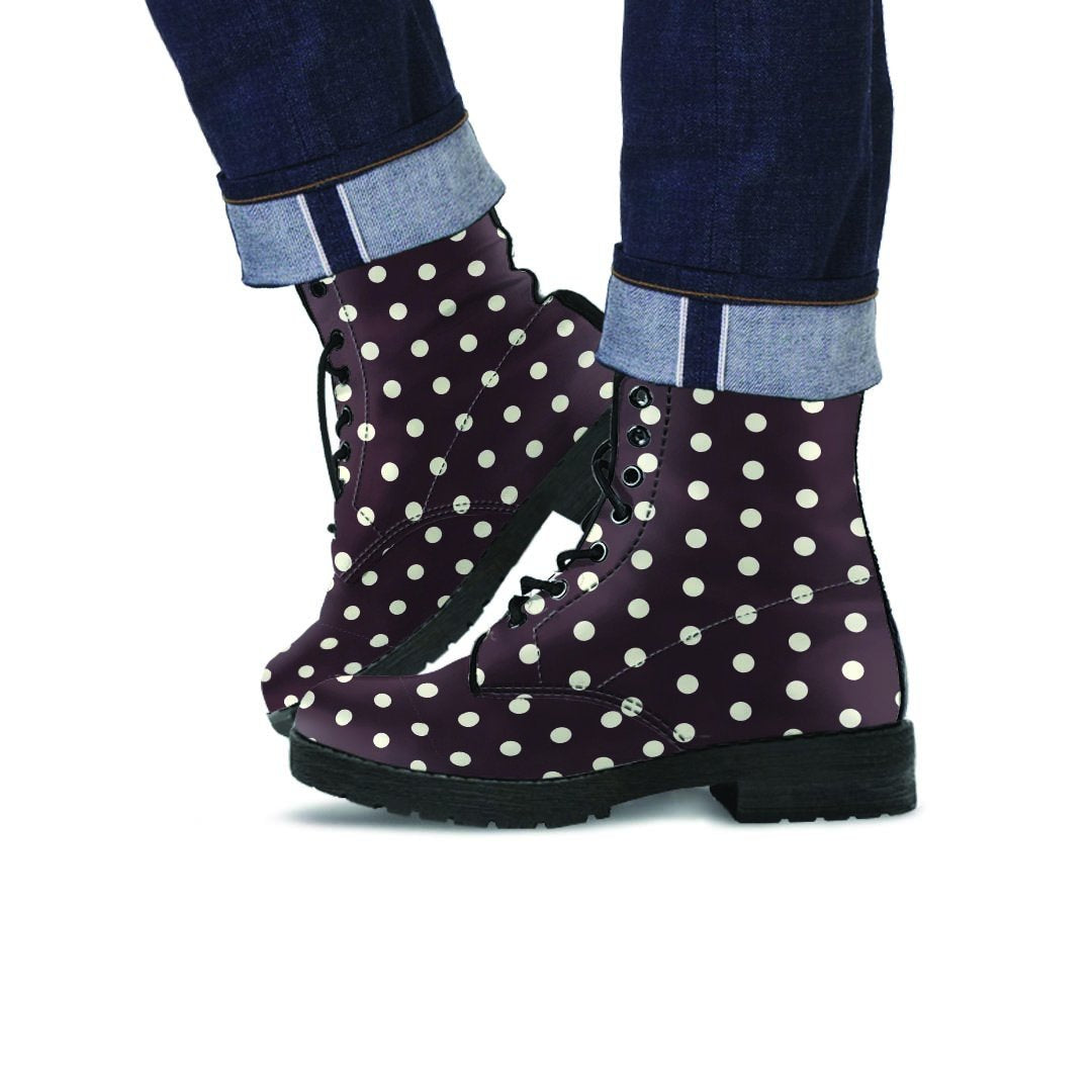 Black And White Tiniy Polka Dot Men's Boots-grizzshop