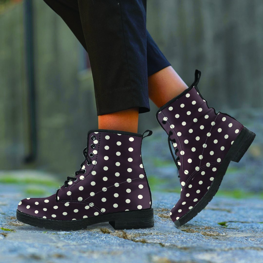 Black And White Tiniy Polka Dot Men's Boots-grizzshop