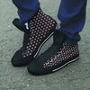 Black And White Tiniy Polka Dot Men's High Top Shoes-grizzshop