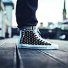 Black And White Tiniy Polka Dot Men's High Top Shoes-grizzshop