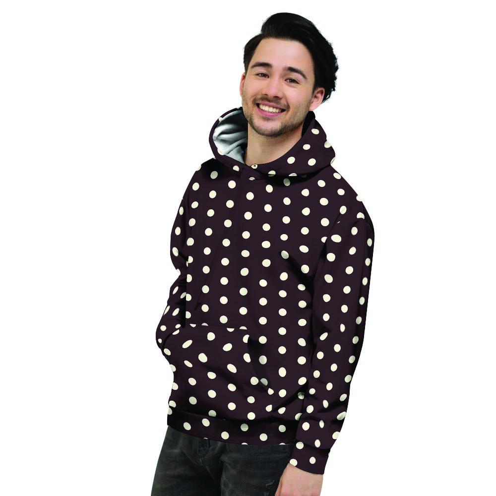 Black And White Tiniy Polka Dot Men's Hoodie-grizzshop