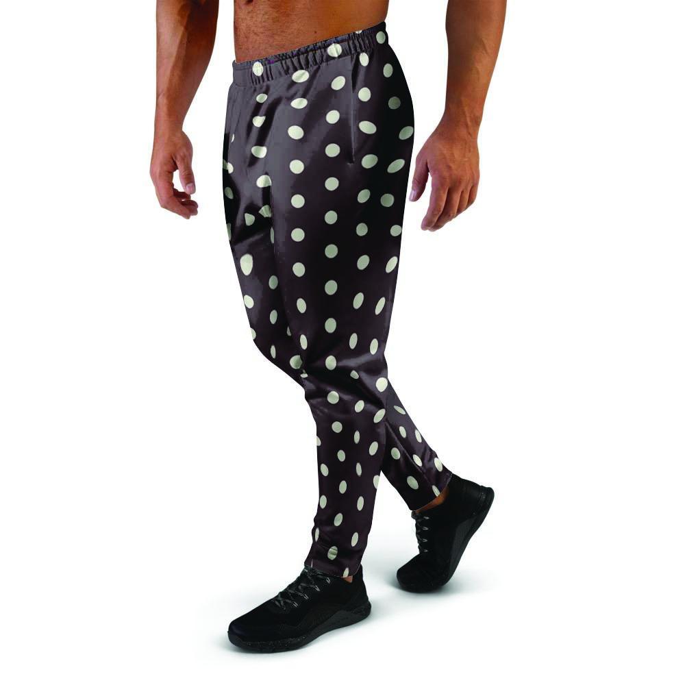 Black And White Tiniy Polka Dot Men's Joggers-grizzshop