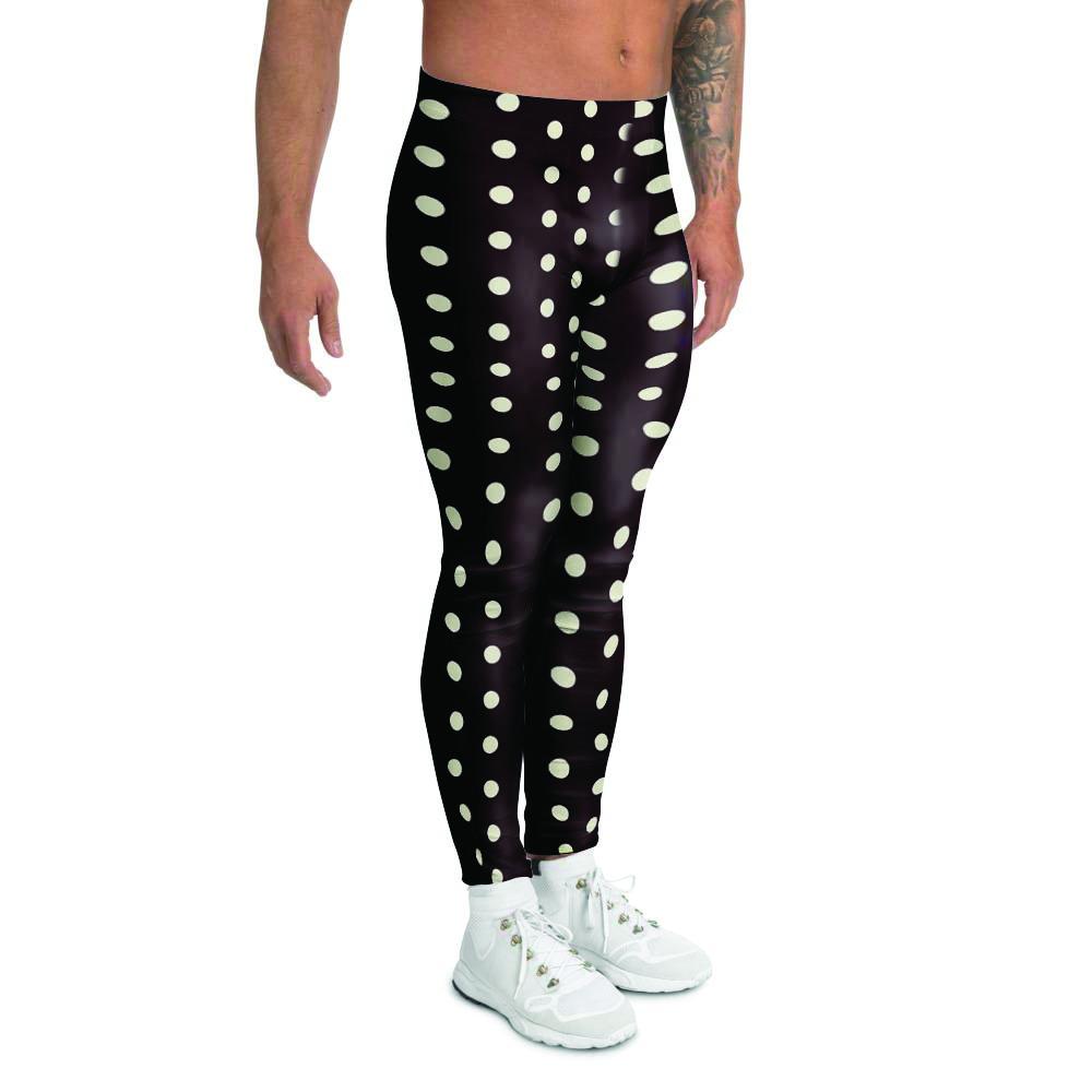 Black And White Tiniy Polka Dot Men's Leggings-grizzshop