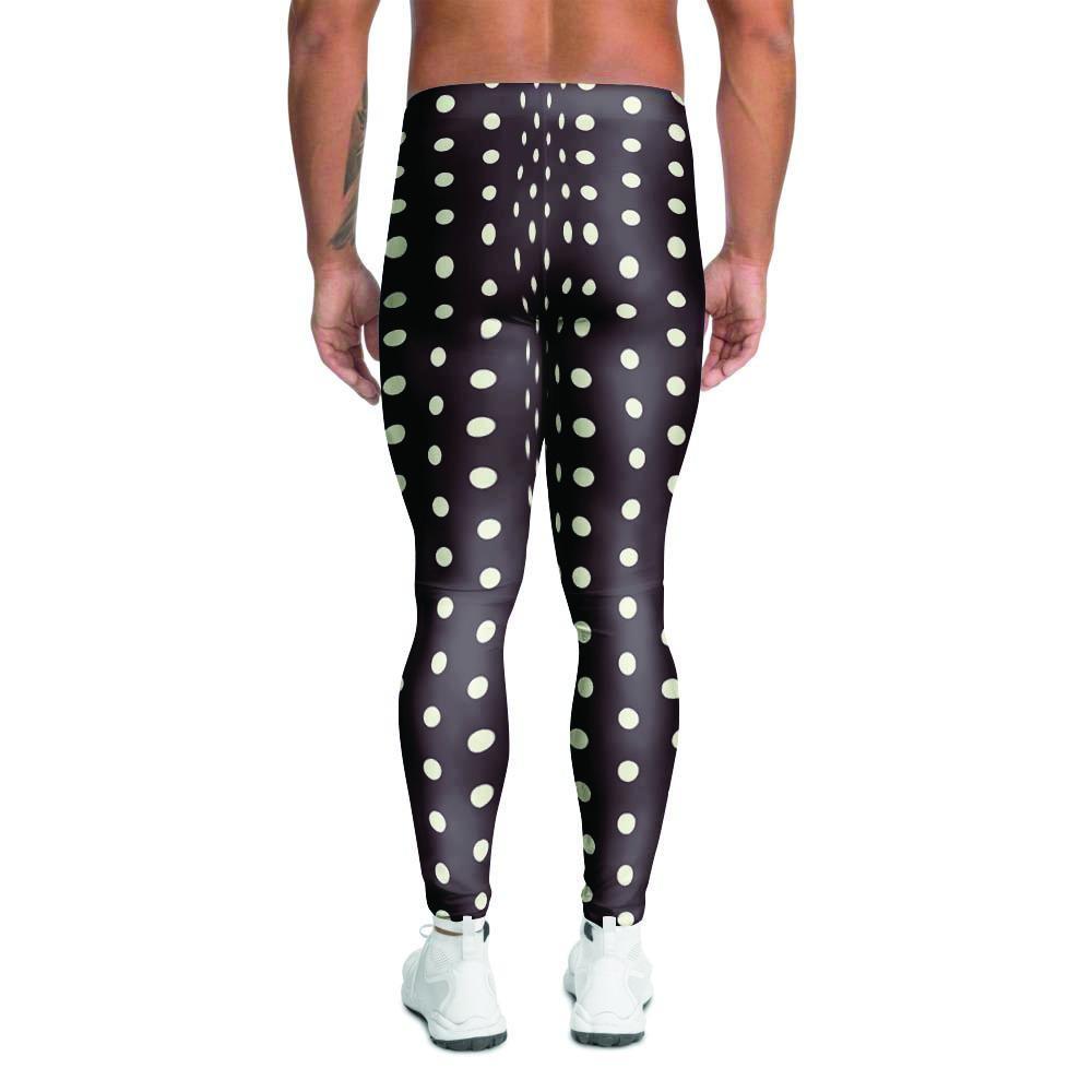 Black And White Tiniy Polka Dot Men's Leggings-grizzshop