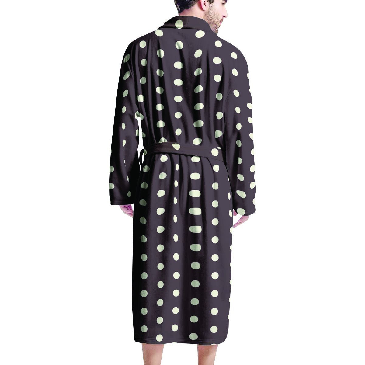 Black And White Tiniy Polka Dot Men's Robe-grizzshop