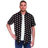 Black And White Tiniy Polka Dot Men's Short Sleeve Shirt-grizzshop