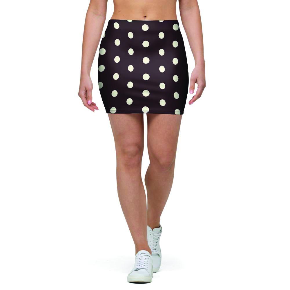 Black And White Tiniy Polka Dot Mini Skirt-grizzshop