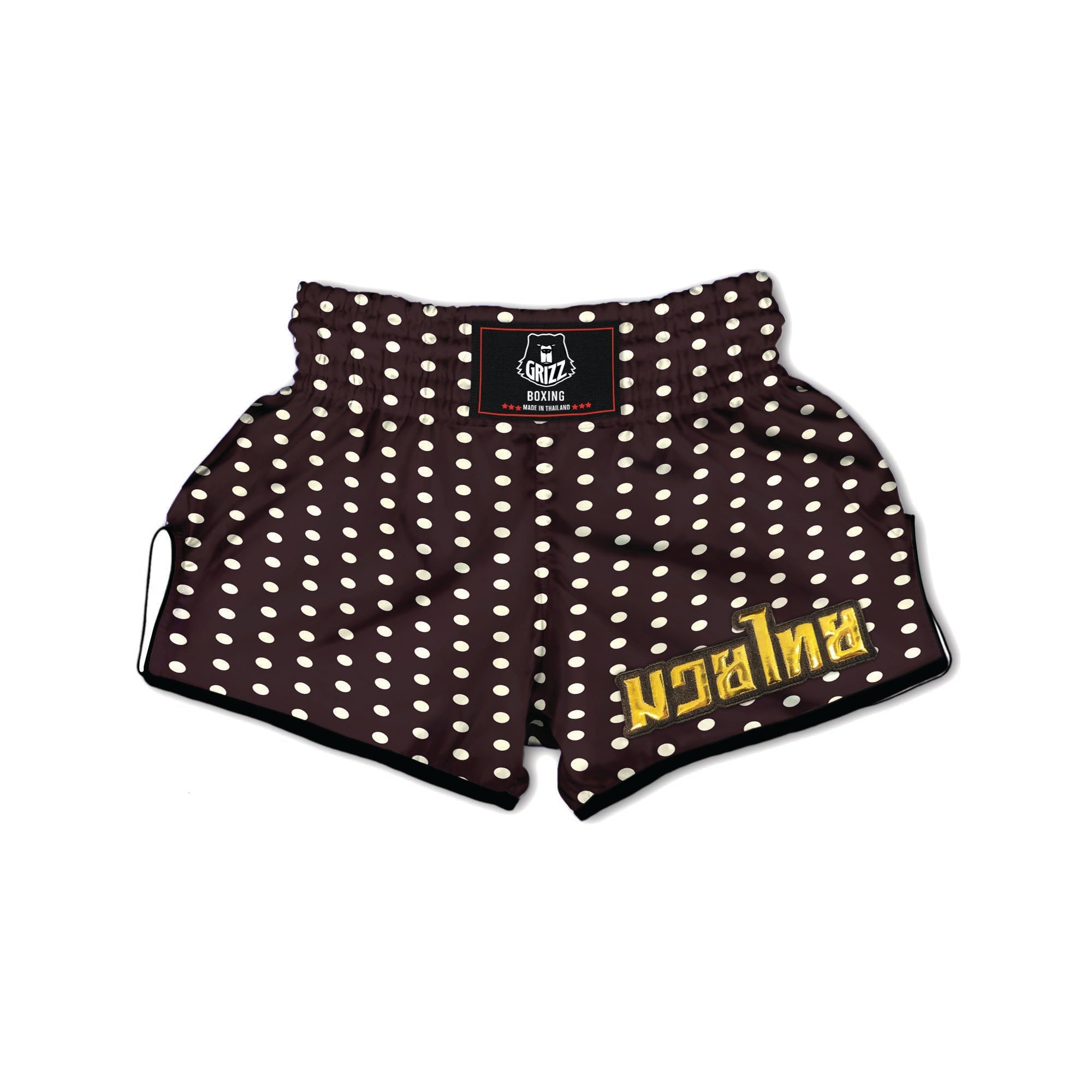 Black And White Tiniy Polka Dot Muay Thai Boxing Shorts-grizzshop