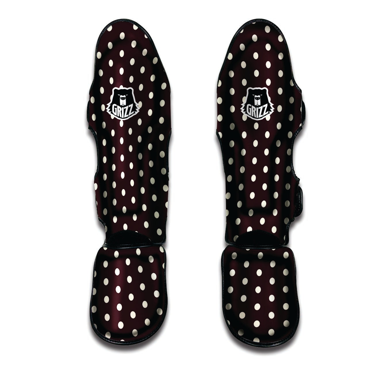 Black And White Tiniy Polka Dot Muay Thai Shin Guard-grizzshop