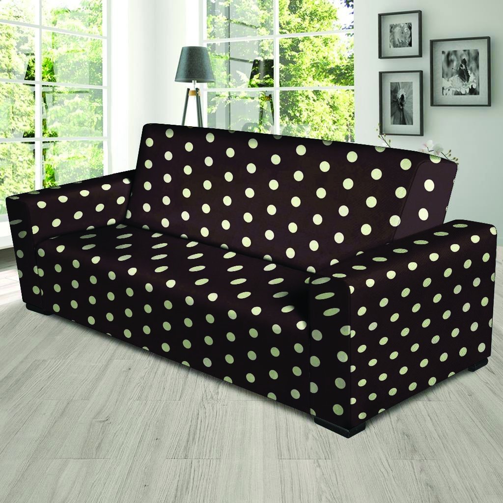 Black And White Tiniy Polka Dot Sofa Cover-grizzshop