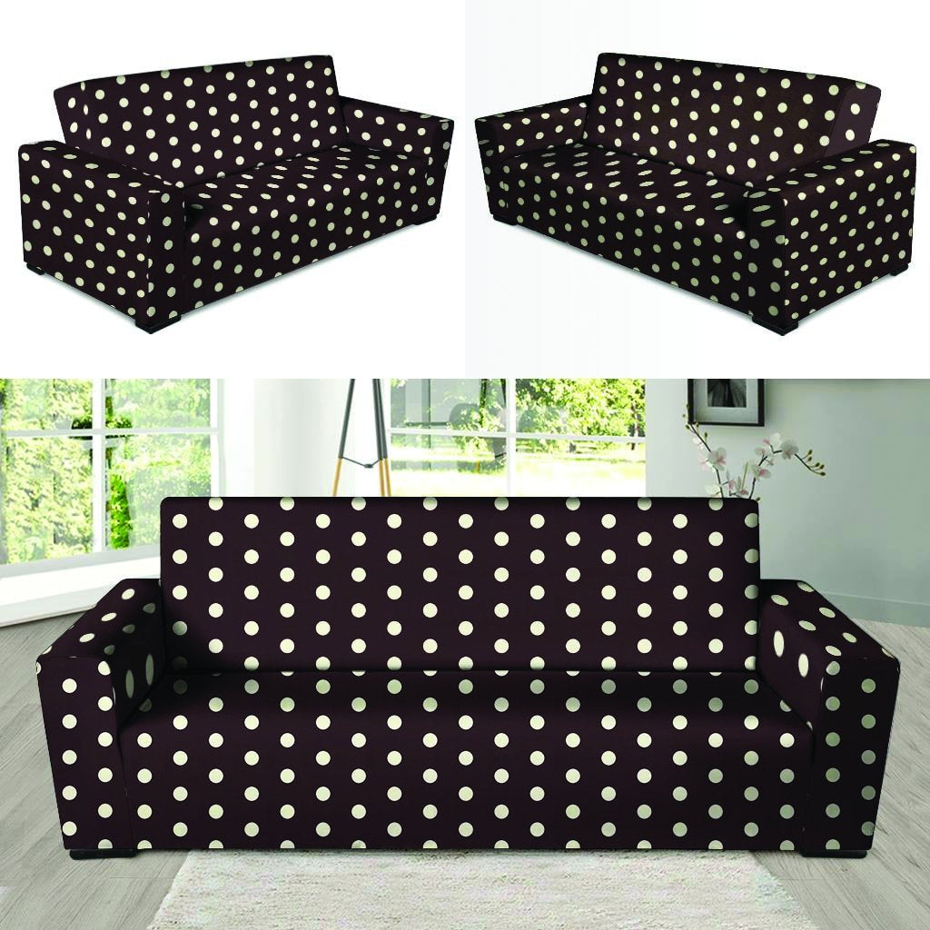 Black And White Tiniy Polka Dot Sofa Cover-grizzshop