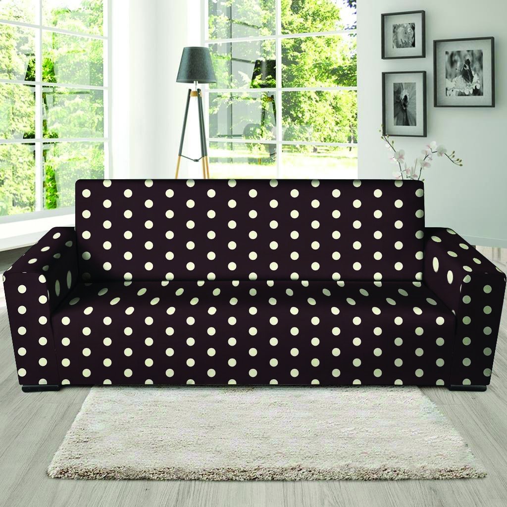 Black And White Tiniy Polka Dot Sofa Cover-grizzshop