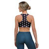 Black And White Tiniy Polka Dot Sports Bra-grizzshop