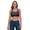 Black And White Tiniy Polka Dot Sports Bra-grizzshop