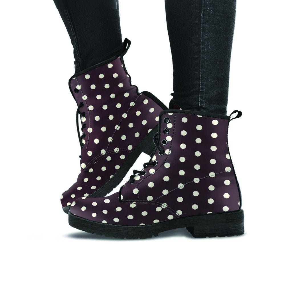 Black And White Tiniy Polka Dot Women's Boots-grizzshop