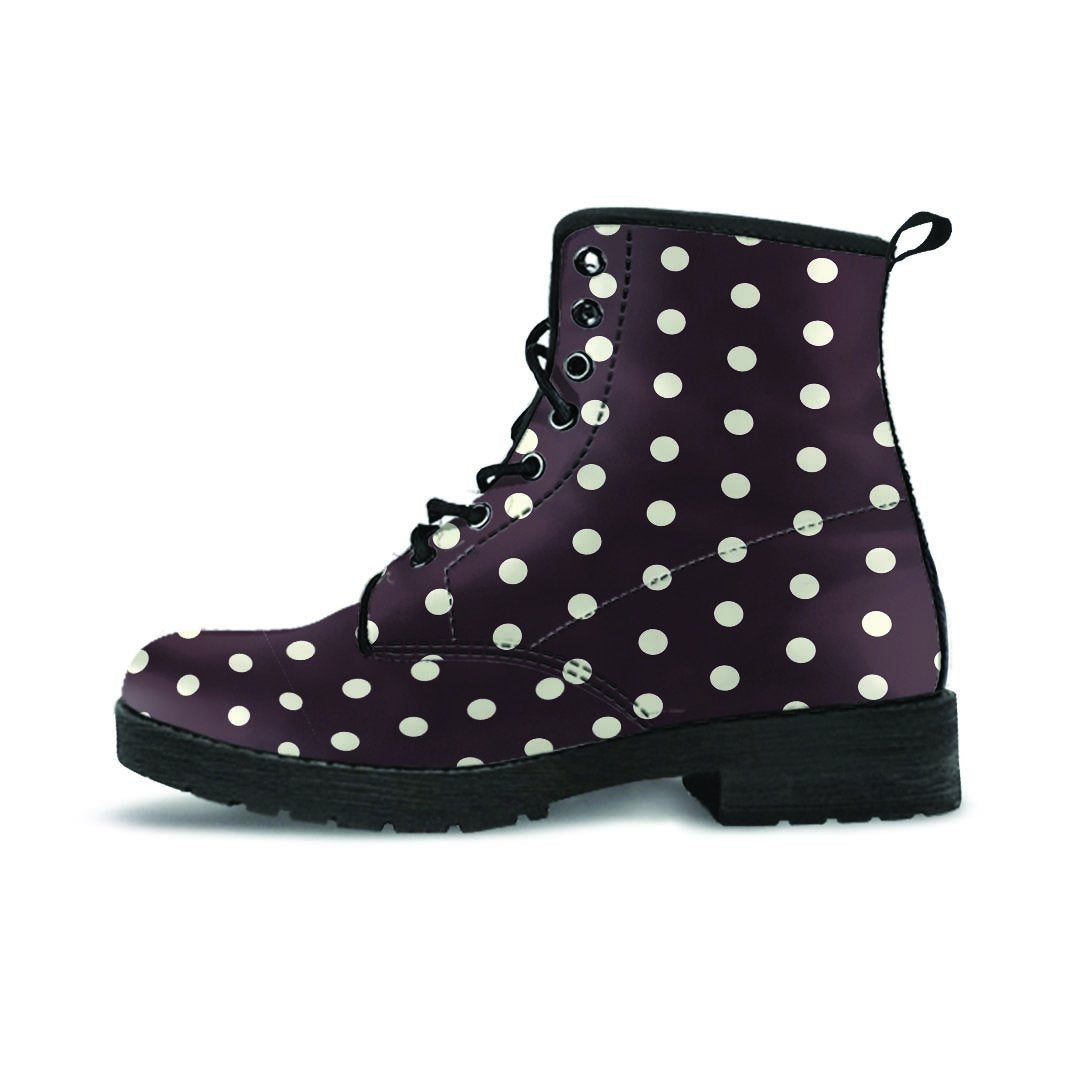 Black And White Tiniy Polka Dot Women's Boots-grizzshop