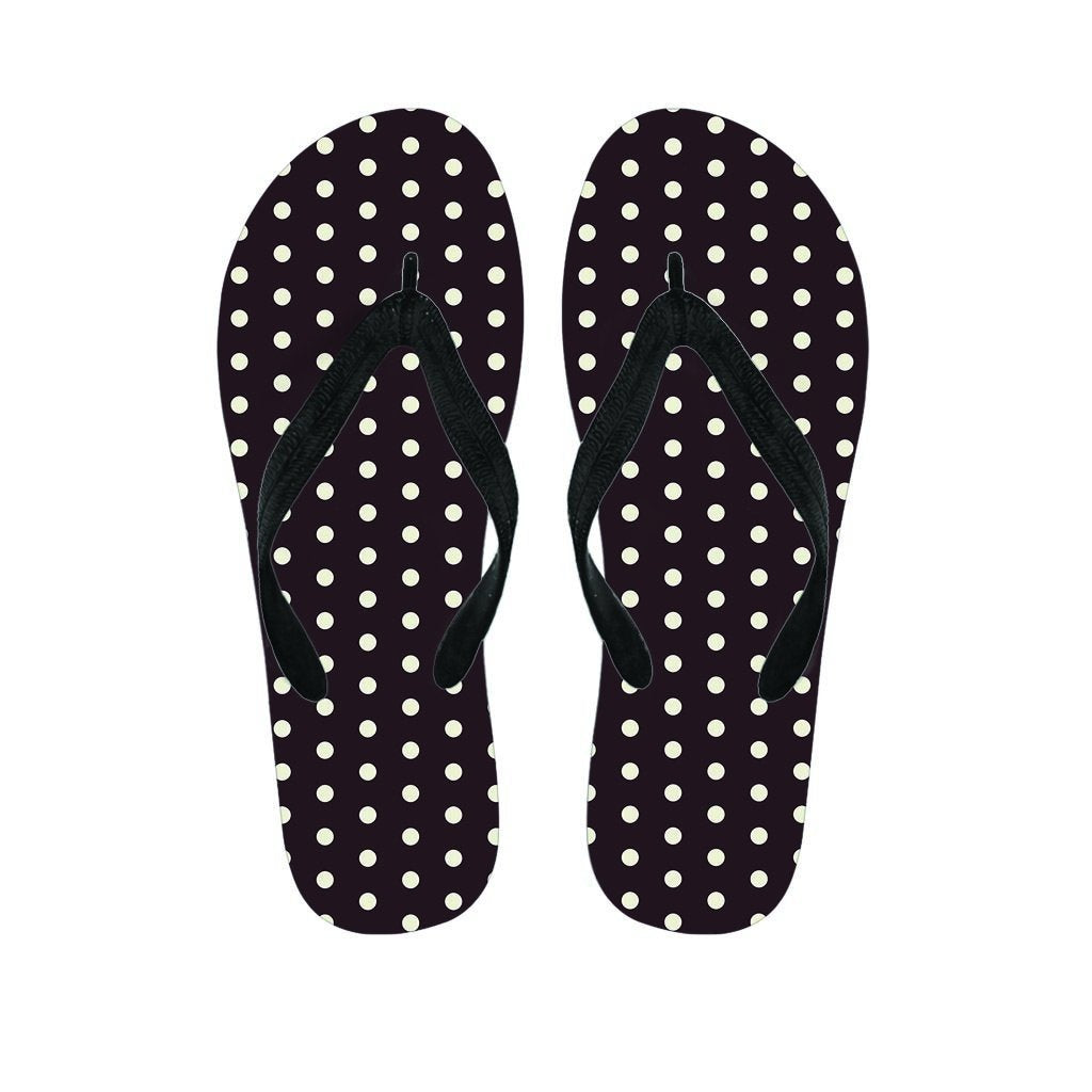 Black And White Tiniy Polka Dot Women's Flip Flops-grizzshop