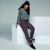 Black And White Tiniy Polka Dot Women's Joggers-grizzshop