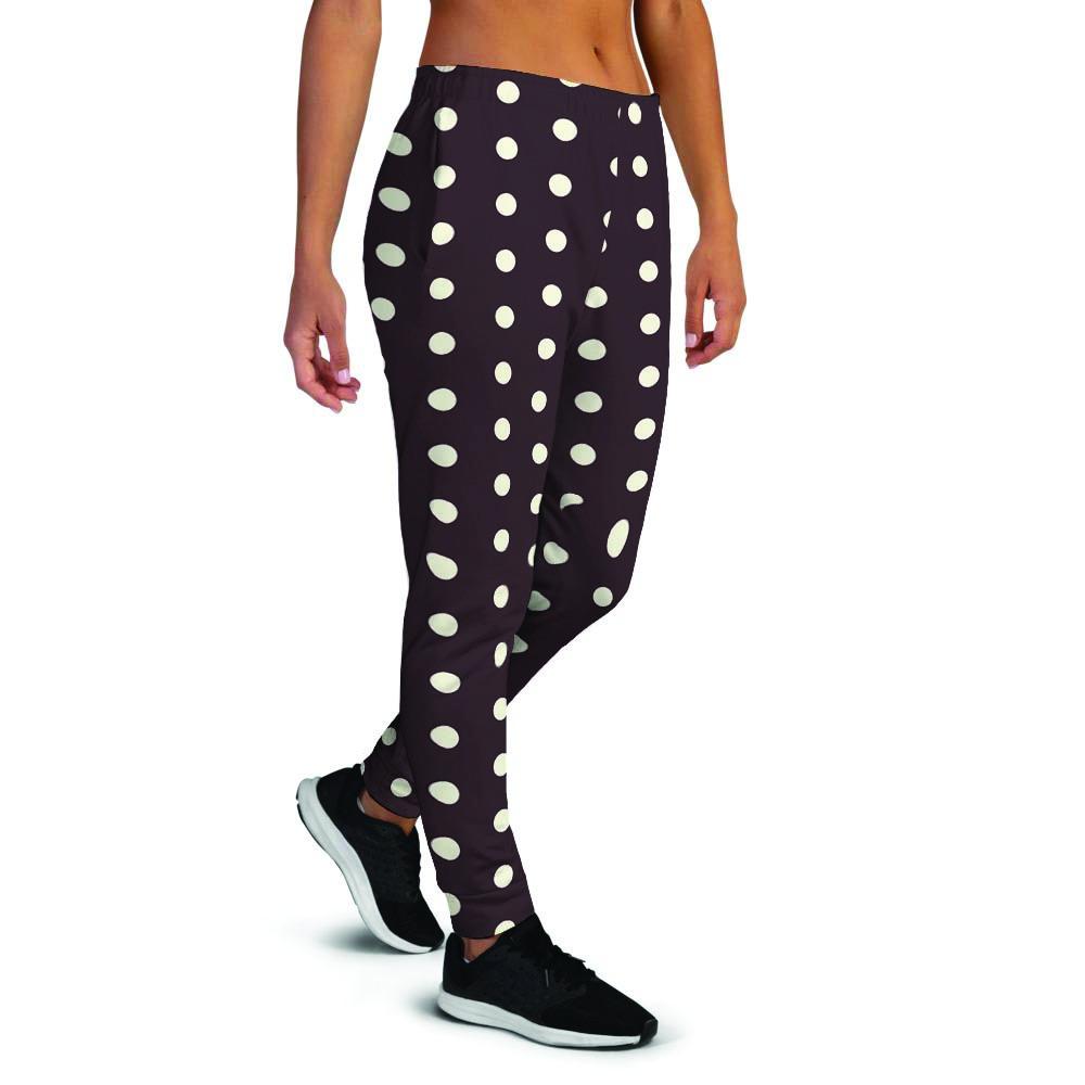 Black And White Tiniy Polka Dot Women's Joggers-grizzshop