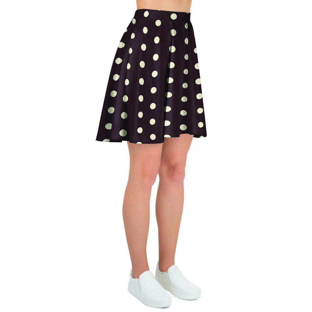 Black And White Tiniy Polka Dot Women's Skirt-grizzshop