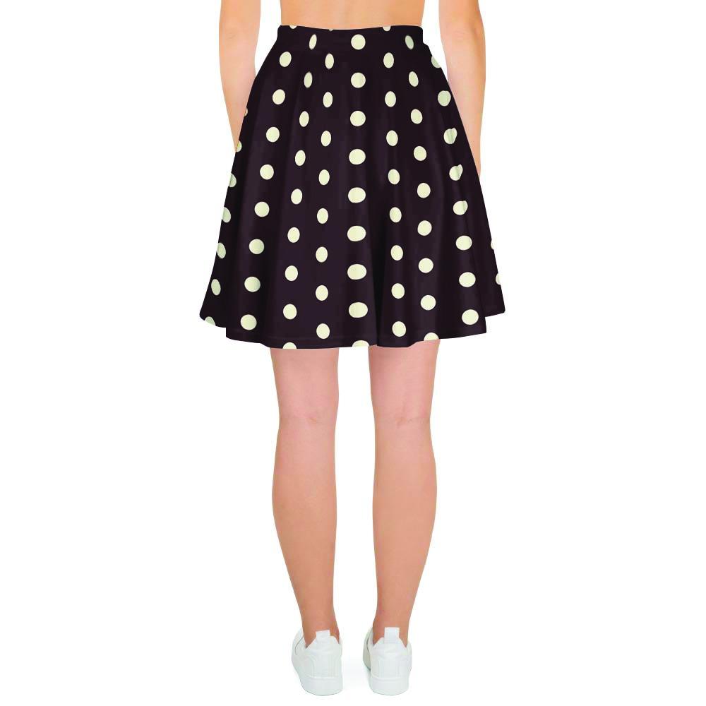 Black And White Tiniy Polka Dot Women's Skirt-grizzshop