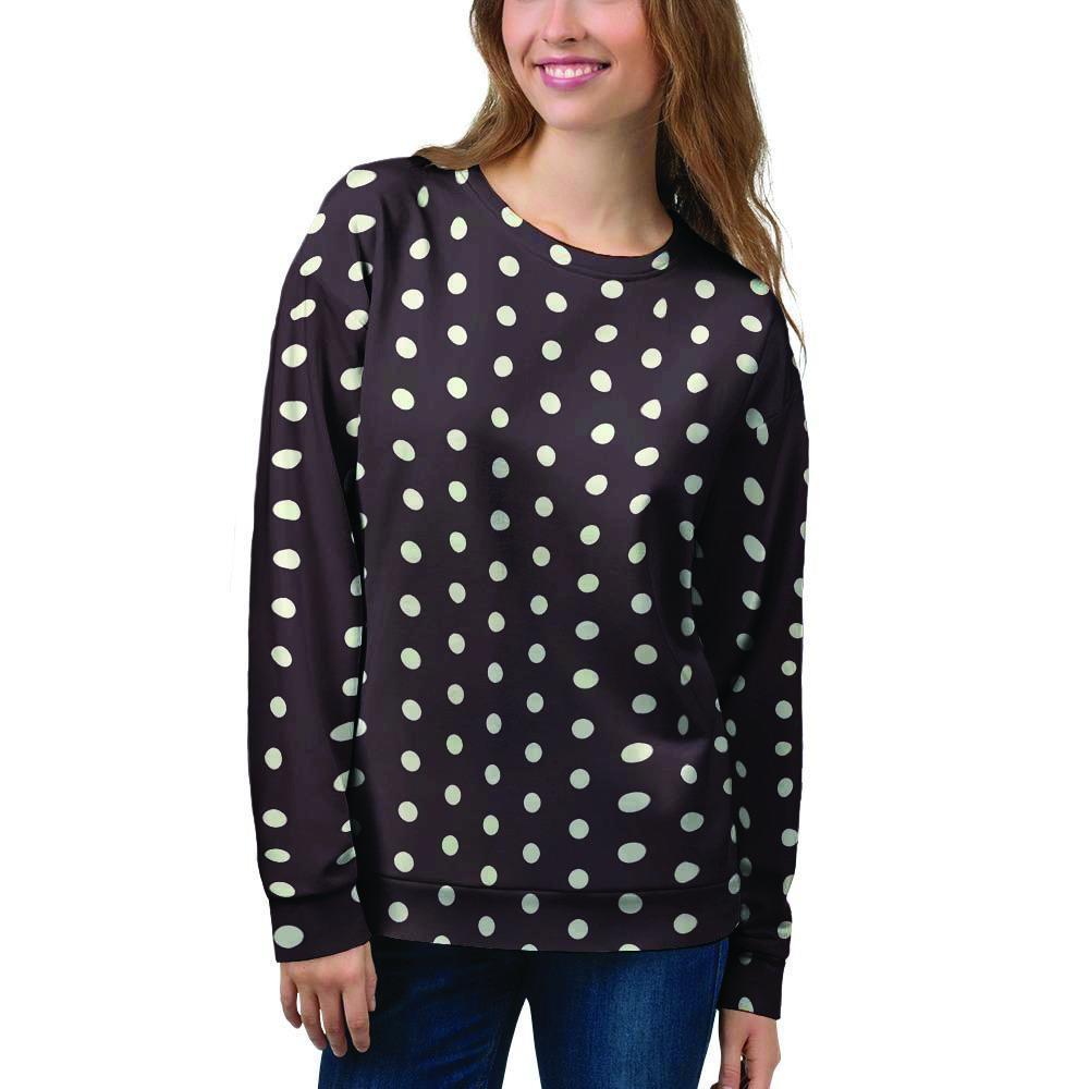 Black And White Tiniy Polka Dot Women's Sweatshirt-grizzshop