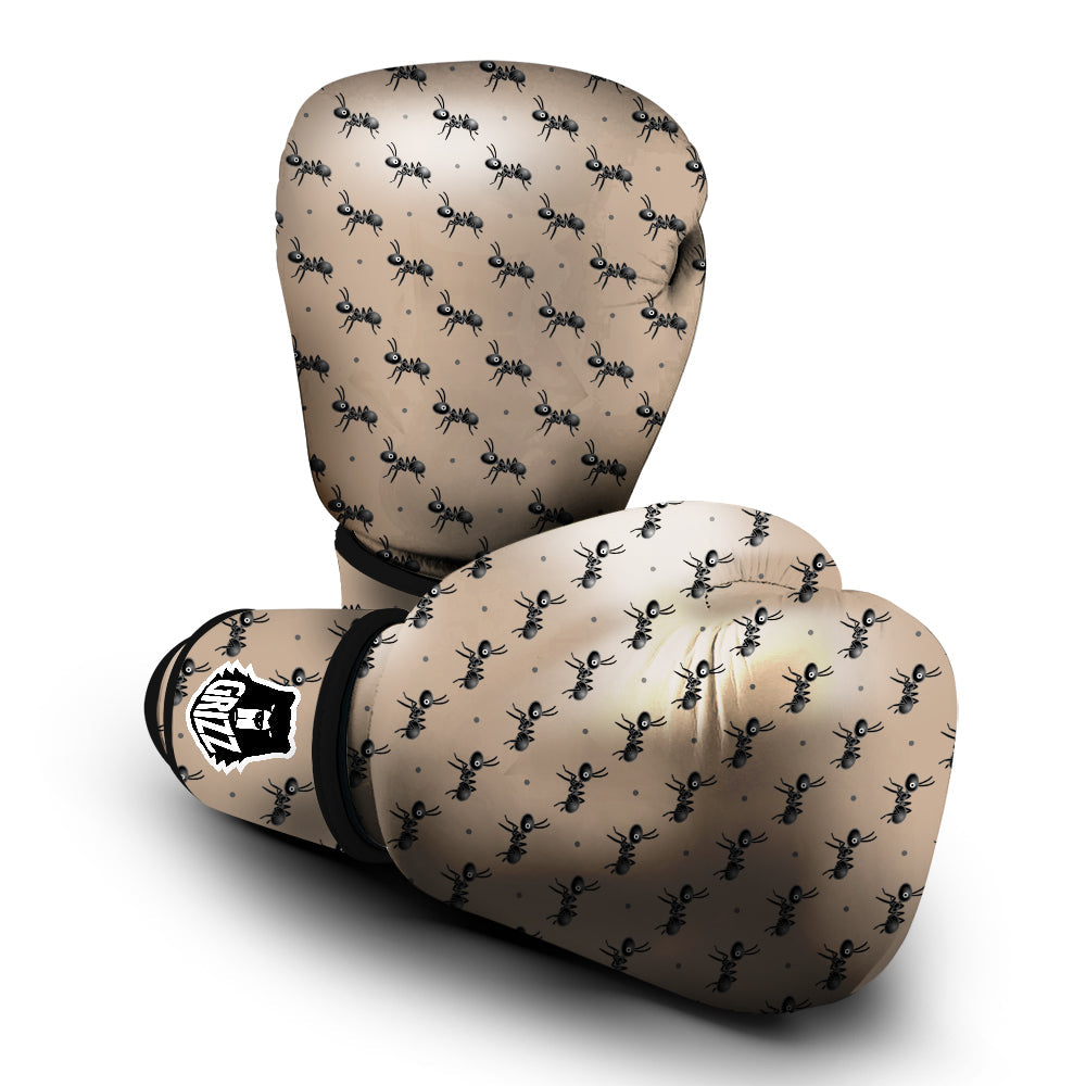Black Ant Print Pattern Boxing Gloves-grizzshop