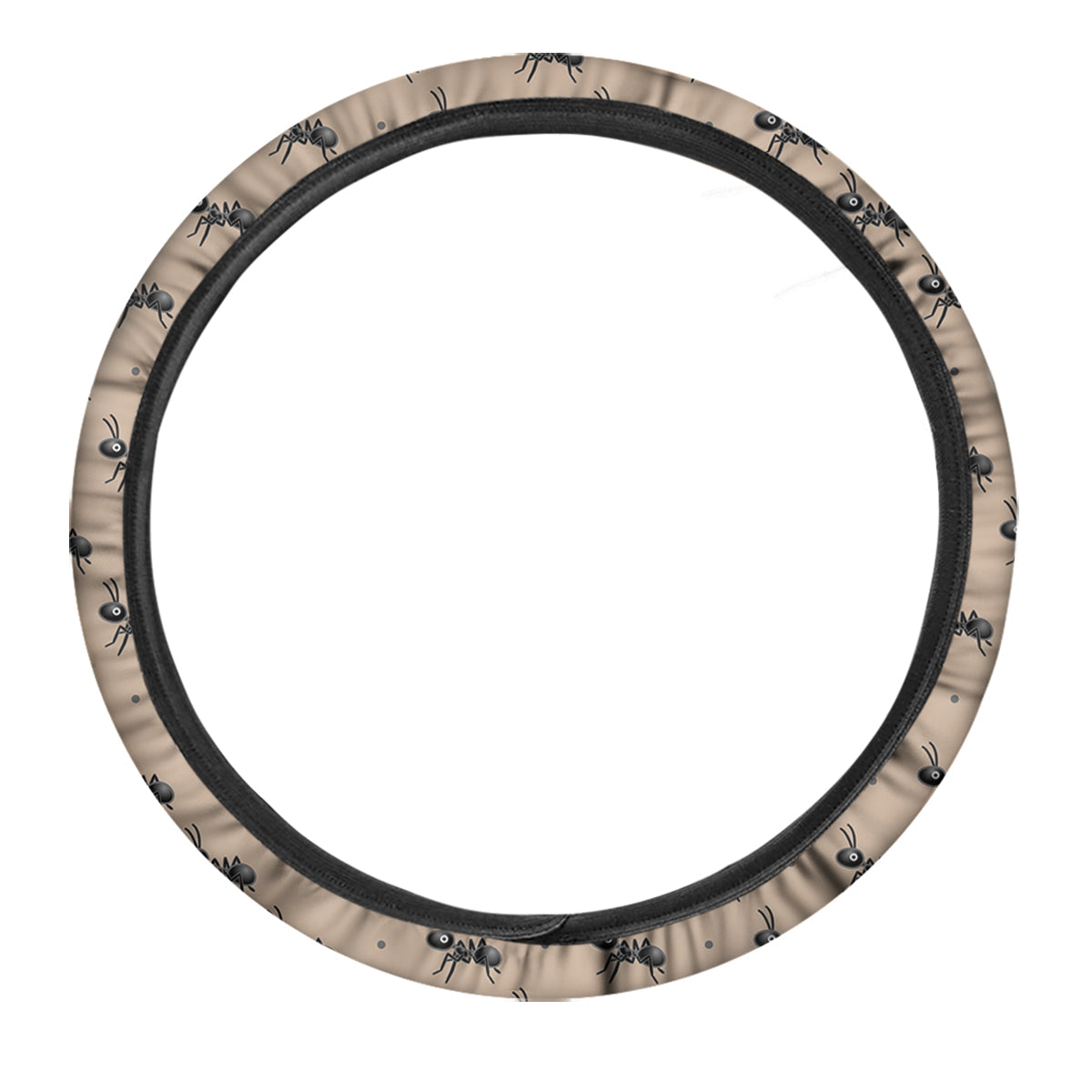Black Ant Print Pattern Car Steering Wheel Cover-grizzshop