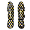 Black Argyle And Blue Yellow Print Pattern Muay Thai Shin Guards-grizzshop