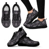 Black Aztec Elephant Pattern Print Black Sneaker Shoes For Men Women-grizzshop