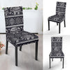 Black Aztec Elephant Pattern Print Chair Cover-grizzshop