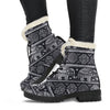 Black Aztec Elephant Pattern Print Comfy Winter Boots-grizzshop