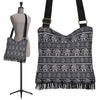 Black Aztec Elephant Pattern Print Crossbody Bags-grizzshop