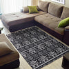 Black Aztec Elephant Pattern Print Floor Mat-grizzshop