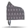 Black Aztec Elephant Pattern Print Hooded Blanket-grizzshop