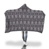 Black Aztec Elephant Pattern Print Hooded Blanket-grizzshop